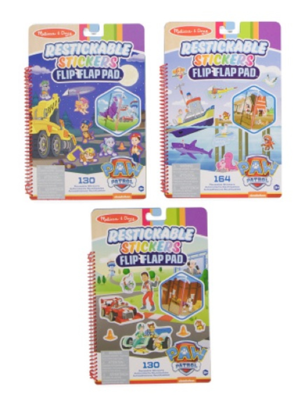 Melissa & Doug Restickable Stickers Flip-Flap Pads - Blue, Purple, Green
